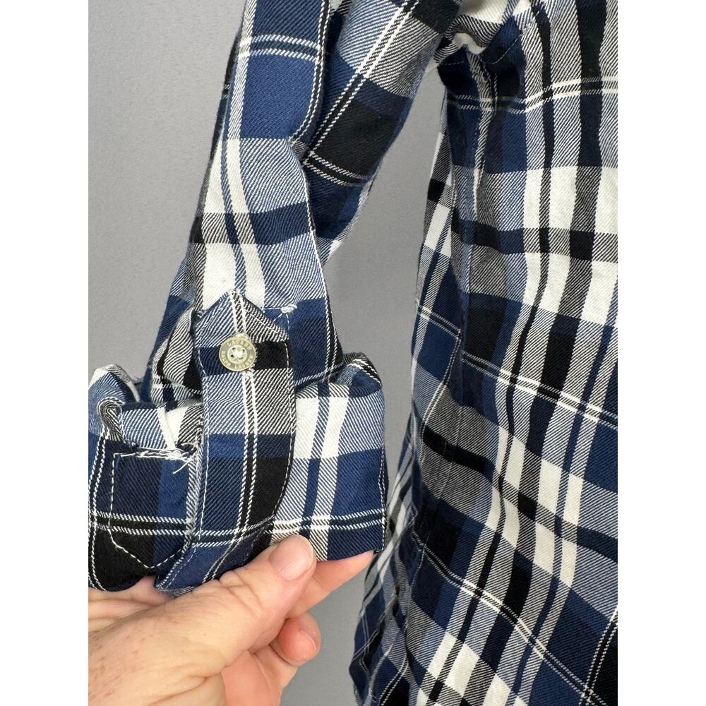 Lauren Ralph Lauren Shirt Womens Medium Petite Blue Plaid Flannel Button Camping - Picture 16 of 16